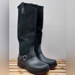 CROCS Womens | Black | Equestrian Suede Tall Boots Size 6